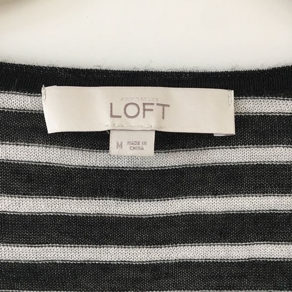 Loft semi sheer striped sweater. Size M - Picture 4 of 7